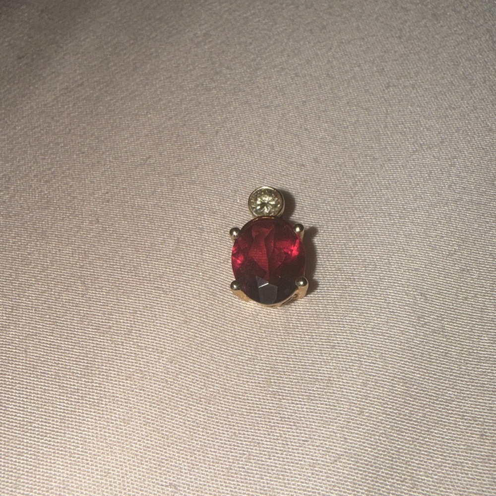 14K Gold Rhodolite Garnet & Diamond Pendant – 2.58 Carats - Picture 15 of 17